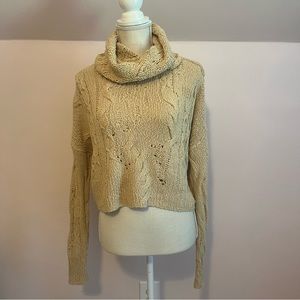 Free People Cropped Funnel Neck Sweater